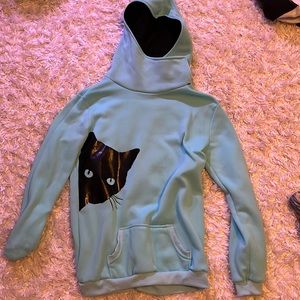Blue cat hoodie